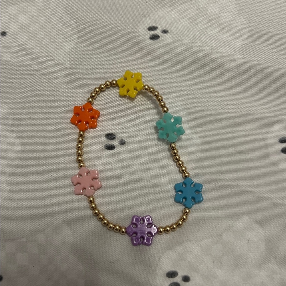 Colorful Snowflake Beaded Bracelet